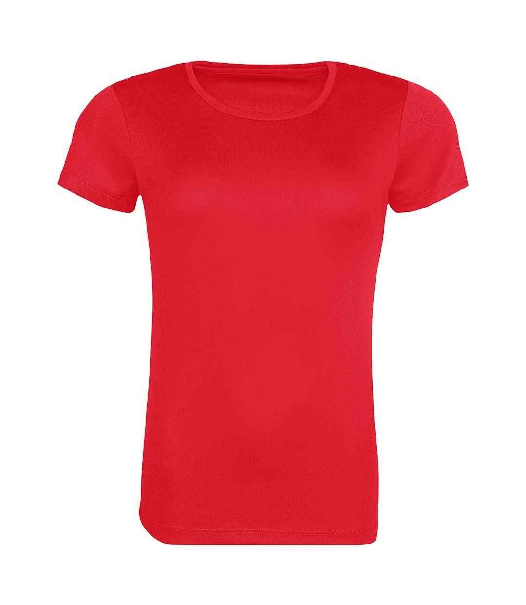 T-shirt cool femme rouge feu Awdis