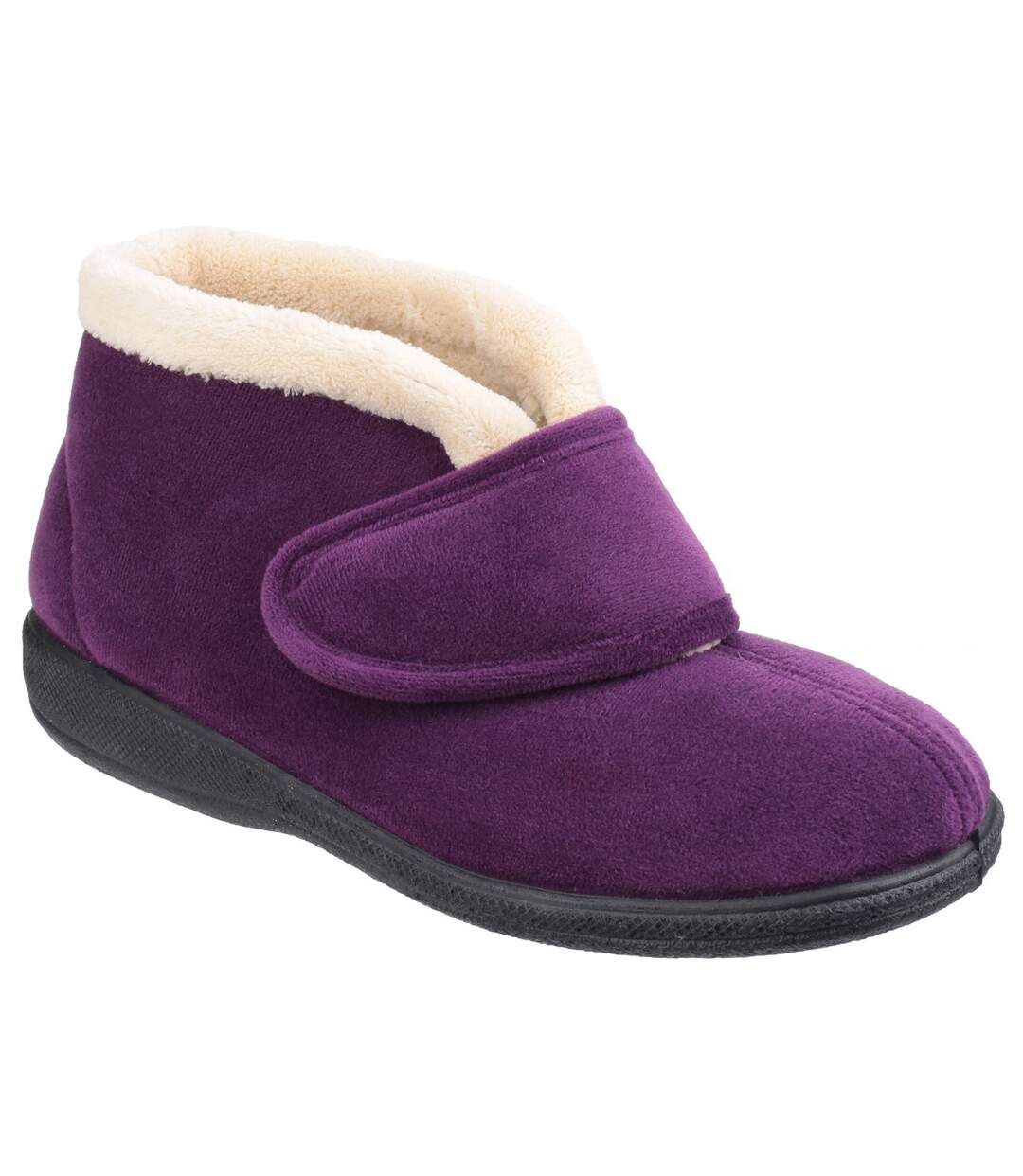 Fleet & Foster Womens/Ladies Levitt Touch Fasten Slippers (Plum) - UTFS3812-1