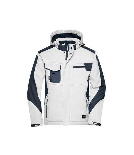 Veste Softshell Craftsmen Adulte Blanc Carbone James And Nicholson