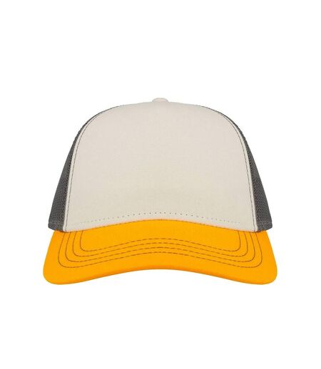 Casquette trucker rapper blanc / jaune / gris foncé Atlantis