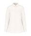 Womens/ladies Linen Long-sleeved Shirt White Spasso-1