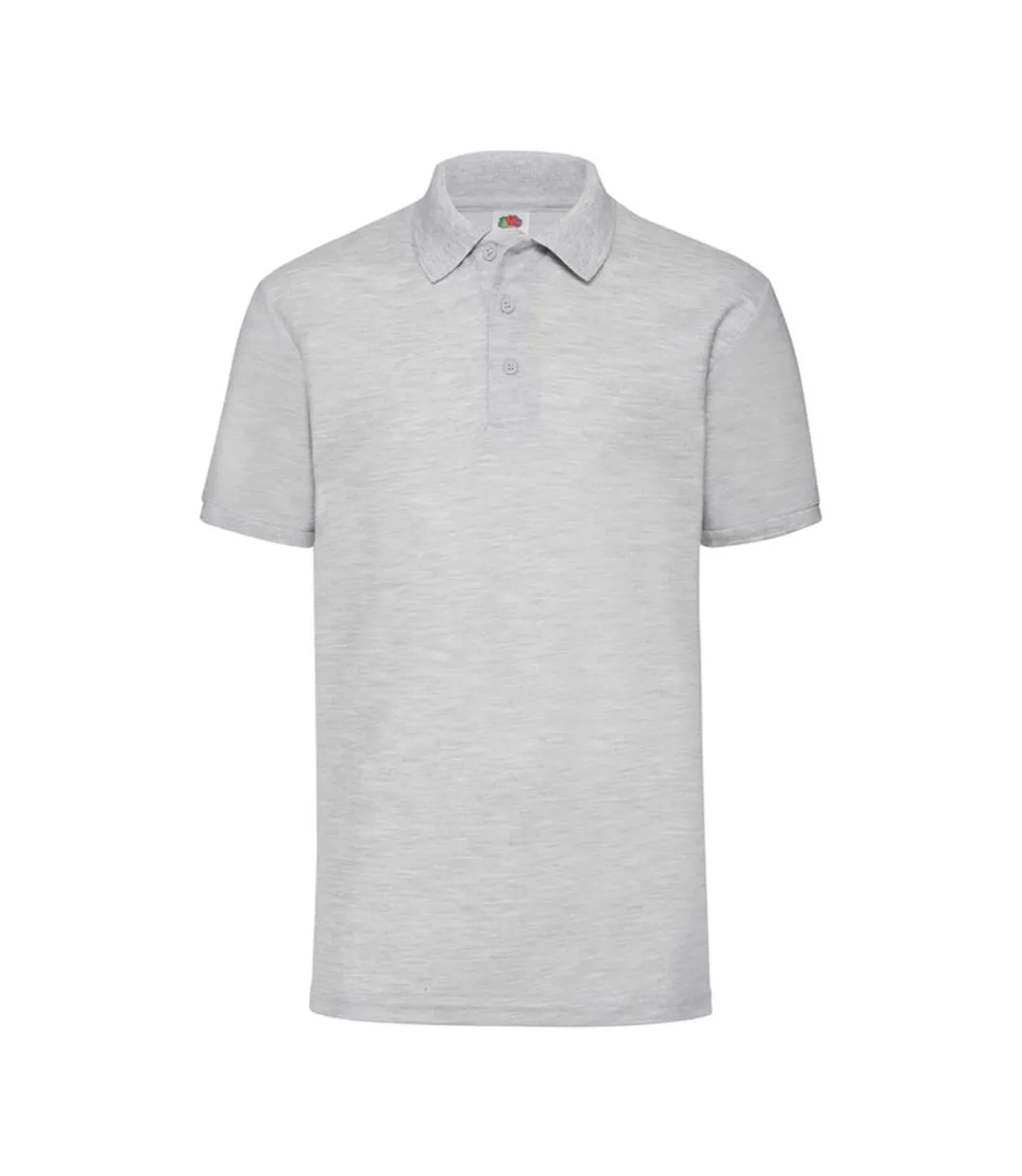 Mens 65/35 Pique Polo Shirt Heather Grey Fruit Of The Loom-1