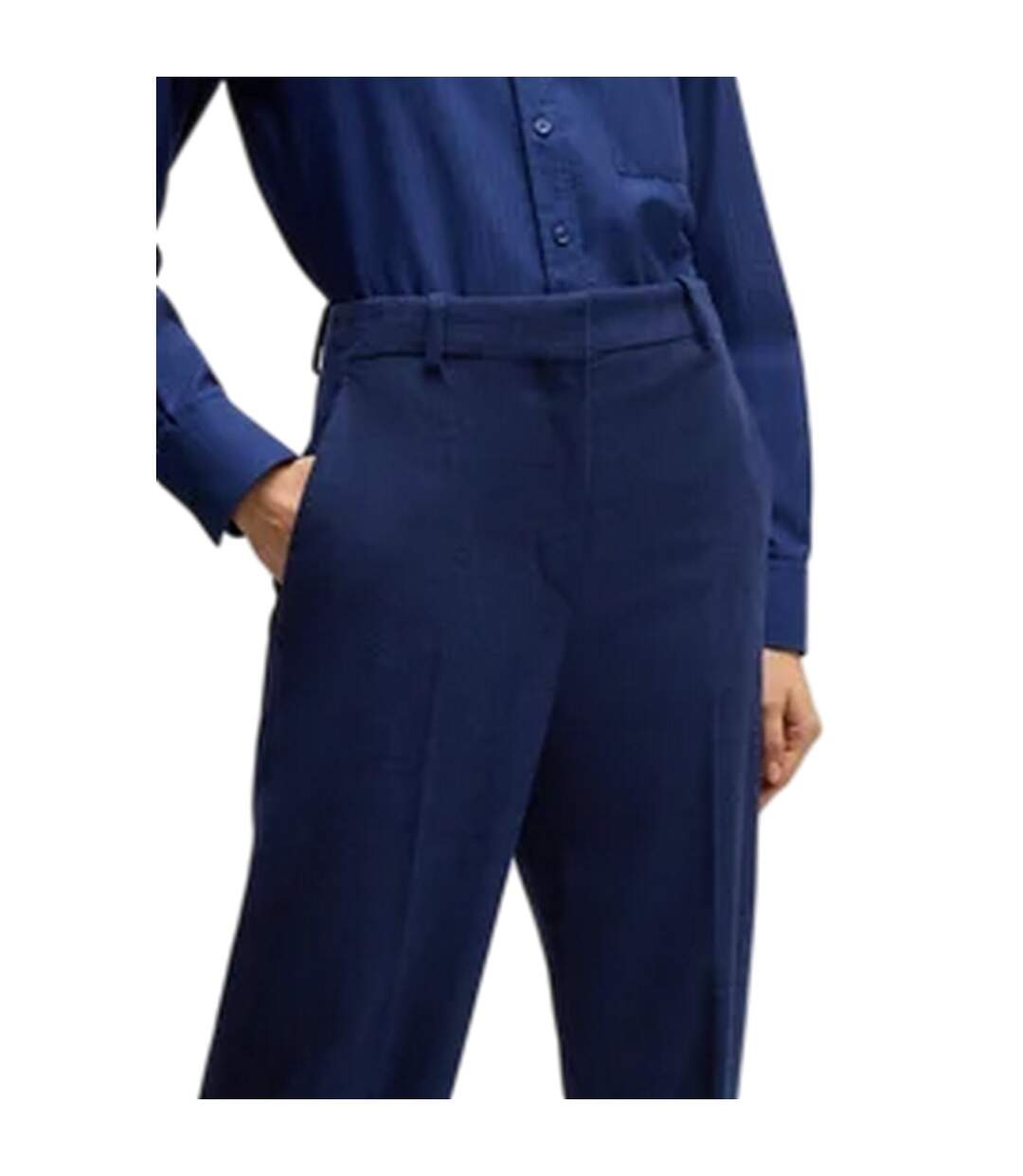 Womens/ladies Tabitha High Rise Chinos Blue Boss-4