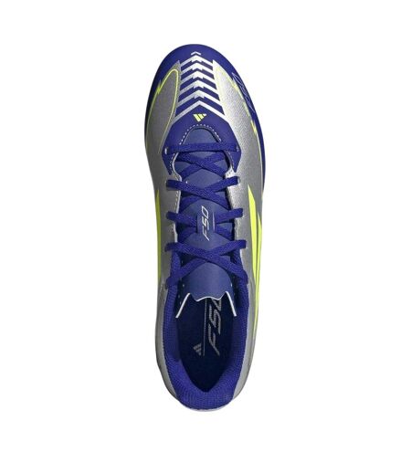 Mens F50 Club Regular Firm Ground Football Boots Silver Blue Adidas