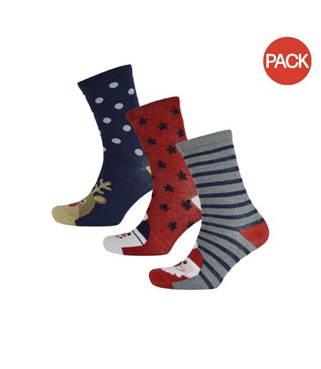 Chaussettes de noël femme rudolph / bonhomme de neige / père noël RJM