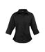 Premier Womens/Ladies Poplin 3/4 Sleeve Shirt (Black) - UTPC6704