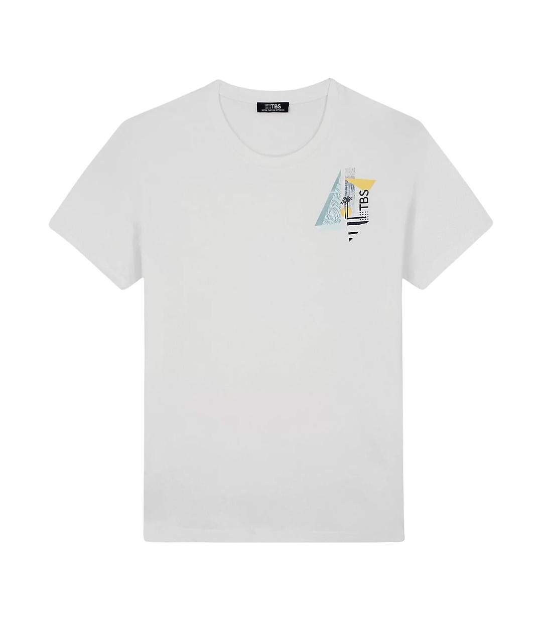 T-Shirt blanc homme tbs arctique miel-1