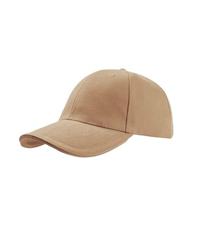 Atlantis Liberty Sandwich Heavy Brush Cotton 6 Panel Cap (Khaki/Khaki) - UTAB193