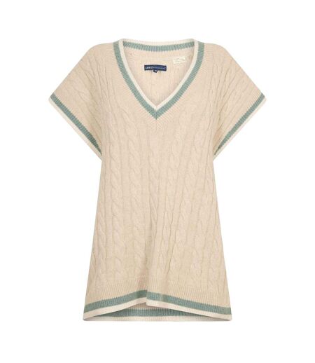 Womens/ladies Cable Knit Sweater Vest Varsity Green Levis