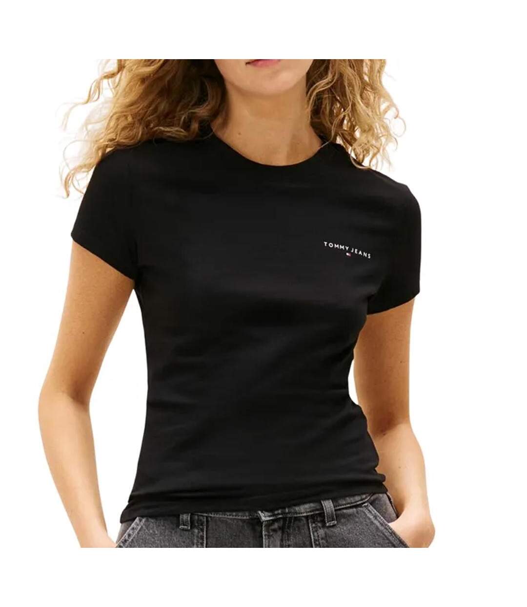 T-Shirt noir femme tommy hilfiger-1