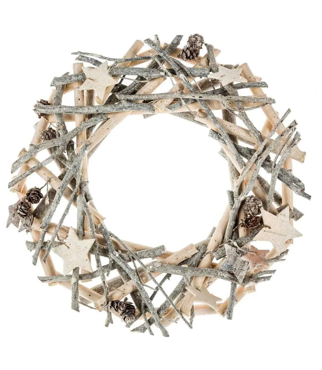 Couronne de Noël Polaire 32cm Gris & Blanc-1