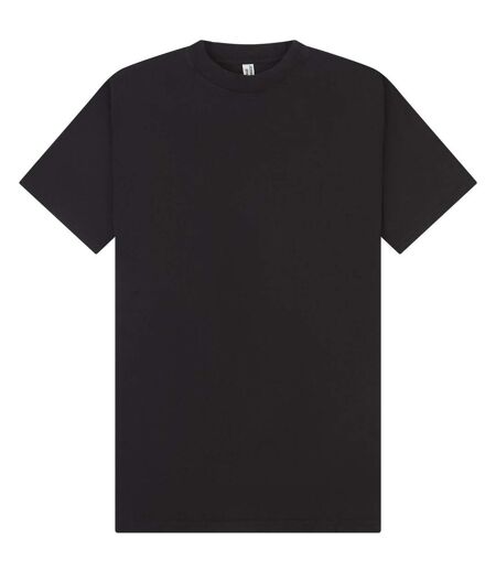 Unisex adult acid wash combed ringspun cotton extended neckline tall oversized t-shirt acid black Casual Classics