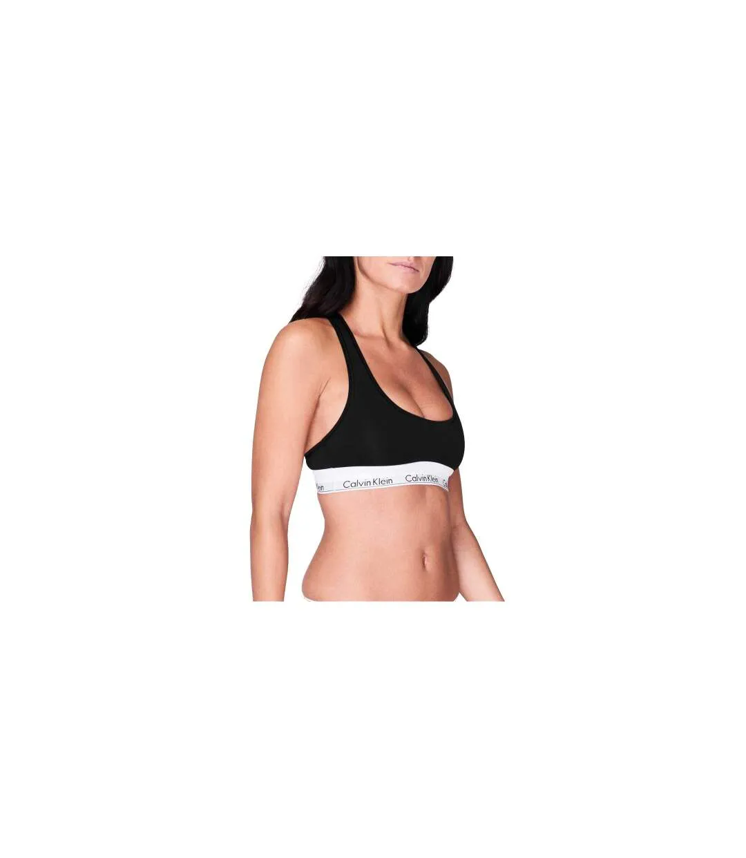 Womens/ladies Logo Cotton Blend Bralette Black Calvin Klein-1