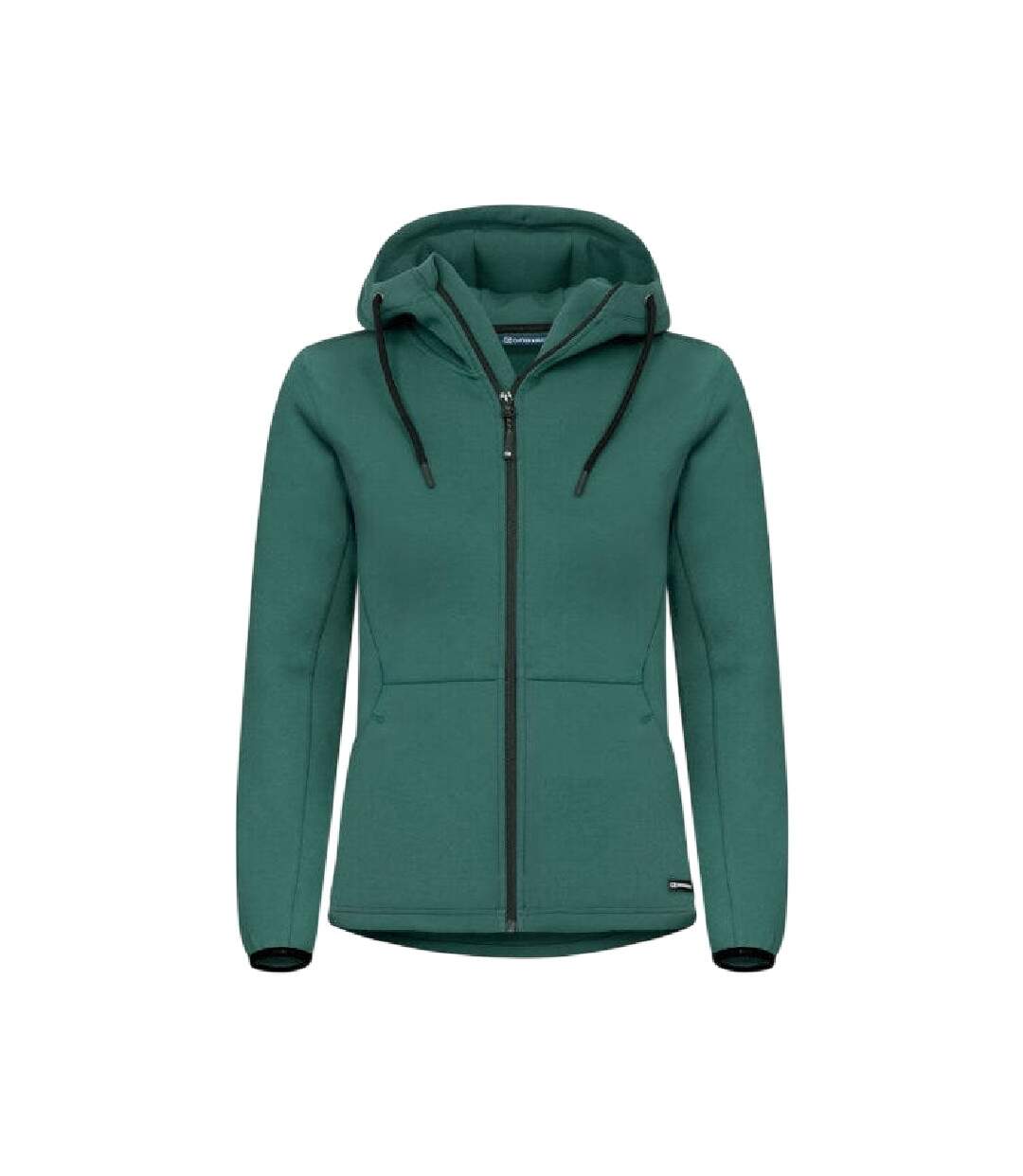 Womens/ladies Pemberton Lightweight Full Zip Hoodie Pine Green Cutter & Buck-1