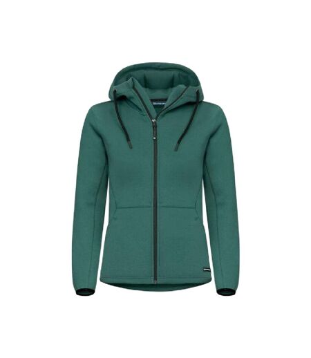 Womens/ladies Pemberton Lightweight Full Zip Hoodie Pine Green Cutter & Buck