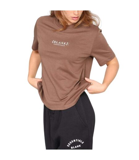 T-shirt Motif/style Logo Essentials Femme Marron Blank Essentials