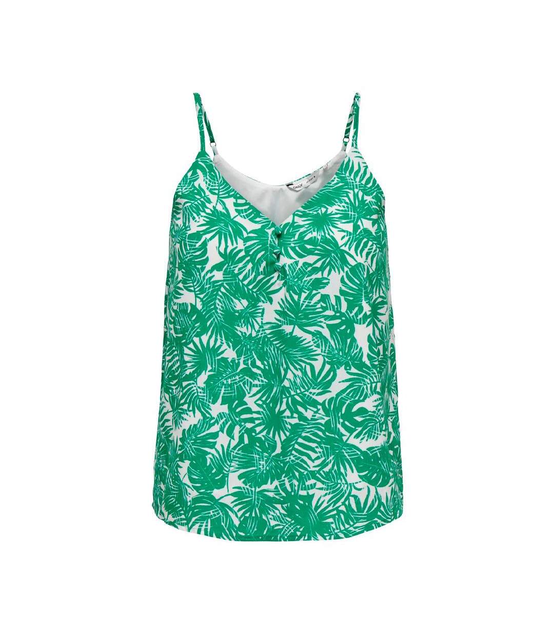 Débardeur blanc/vert femme only button singlet-2