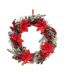 Couronne de Noël Poinsettia Soir 50cm Rouge-1
