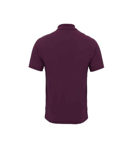 Mens Coolchecker Pique Polo Shirt Aubergine Premier