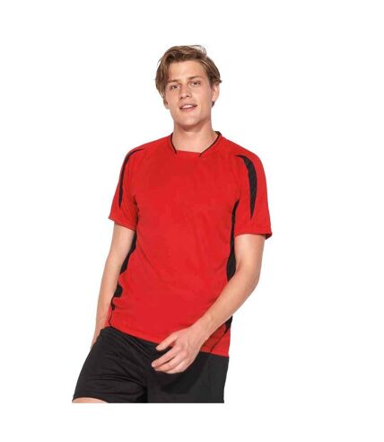 SOLS Mens Maracana 2 Short Sleeve Scoccer T-Shirt (Red/Black)