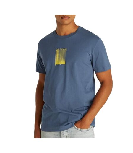 T-Shirt marine homme calvin klein jeans brush stroke graphic - l