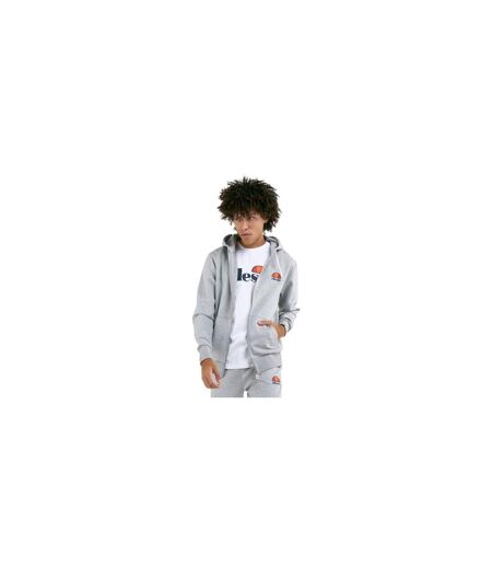 Sweat À Capuche Motif/style Uni Homme Gris Chiné Ellesse