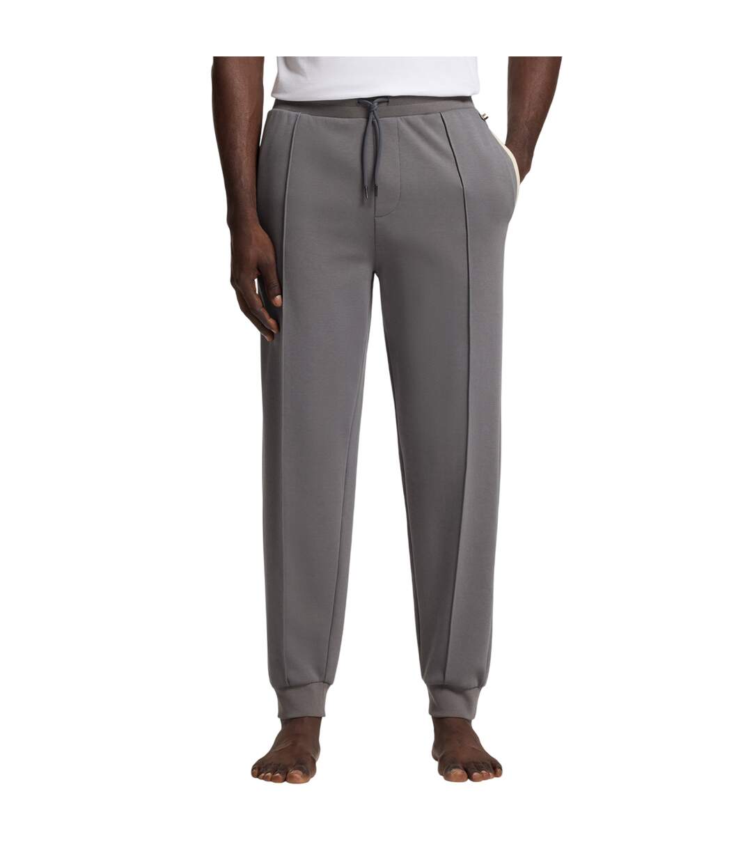 Mens Sense Patterned Slim Joggers Dark Grey Boss-4
