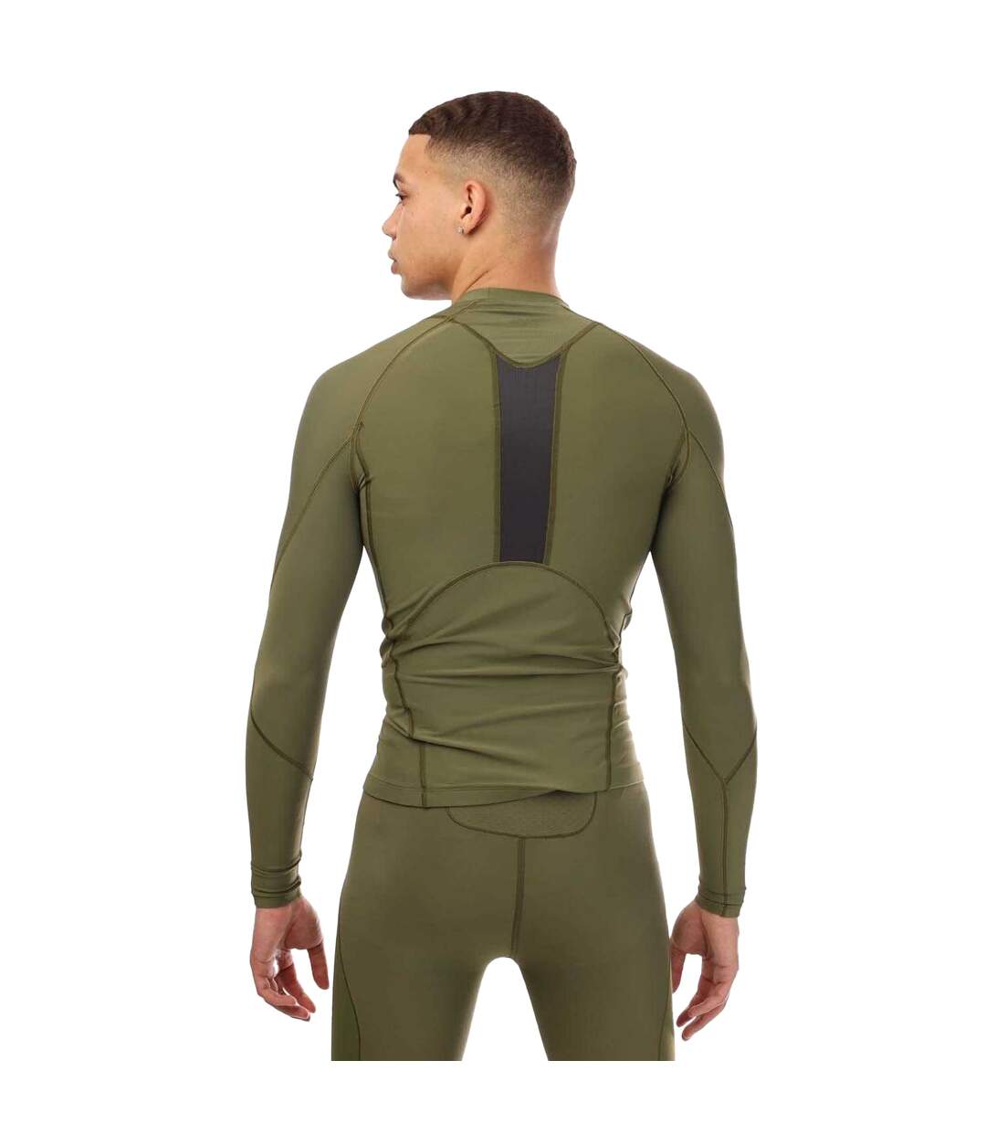 Mens Series-3 Long-sleeved Base Layer Top Khaki Green Skins-2