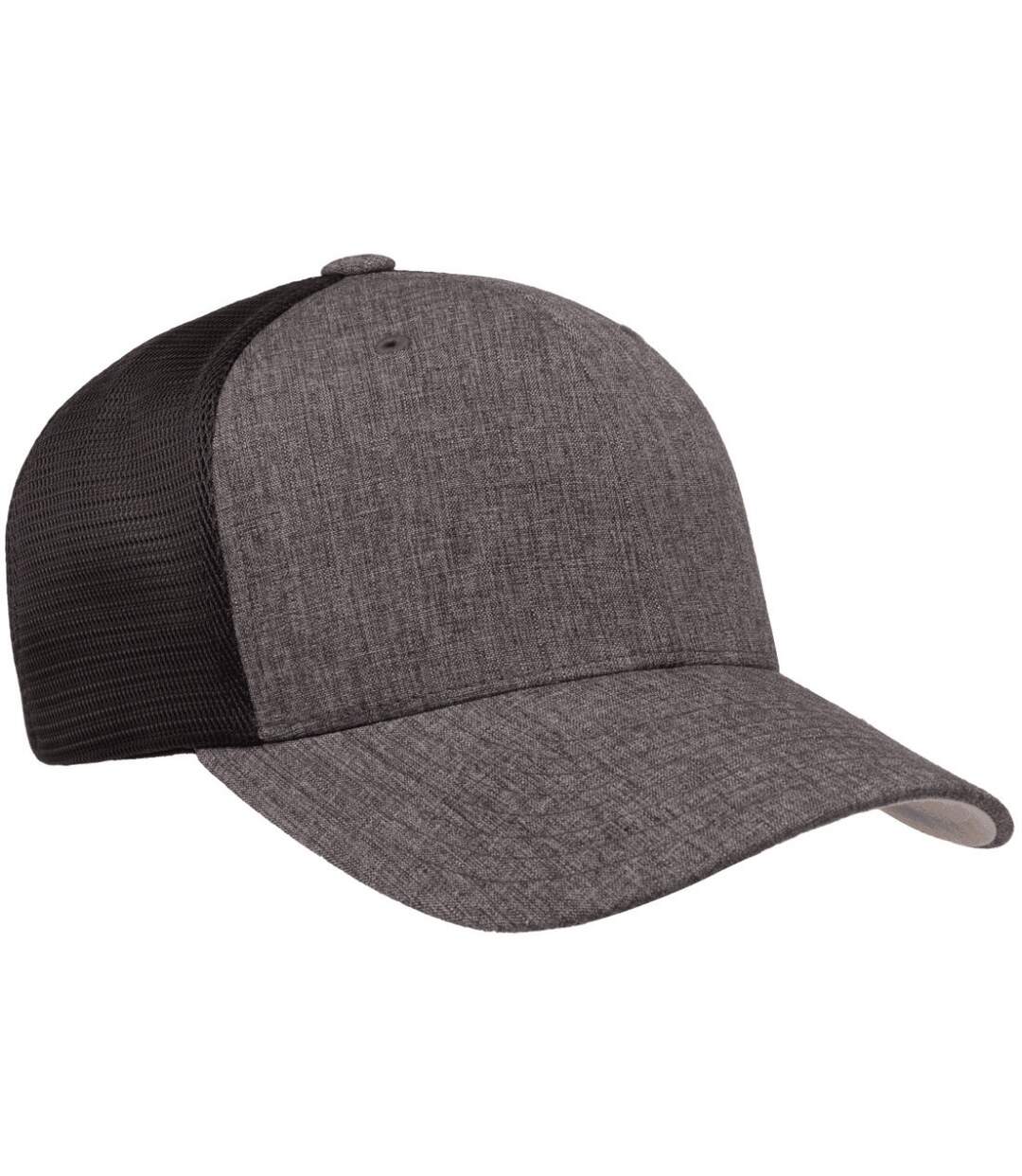 Unisex adult 110 mesh two tone cap charcoal/black melange Flexfit-4