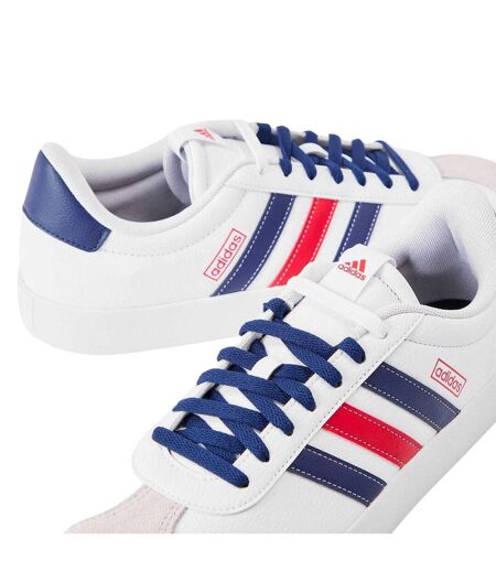 Mens Vl Court 3.0 3 Stripes Leather Shoes Earth White Adidas