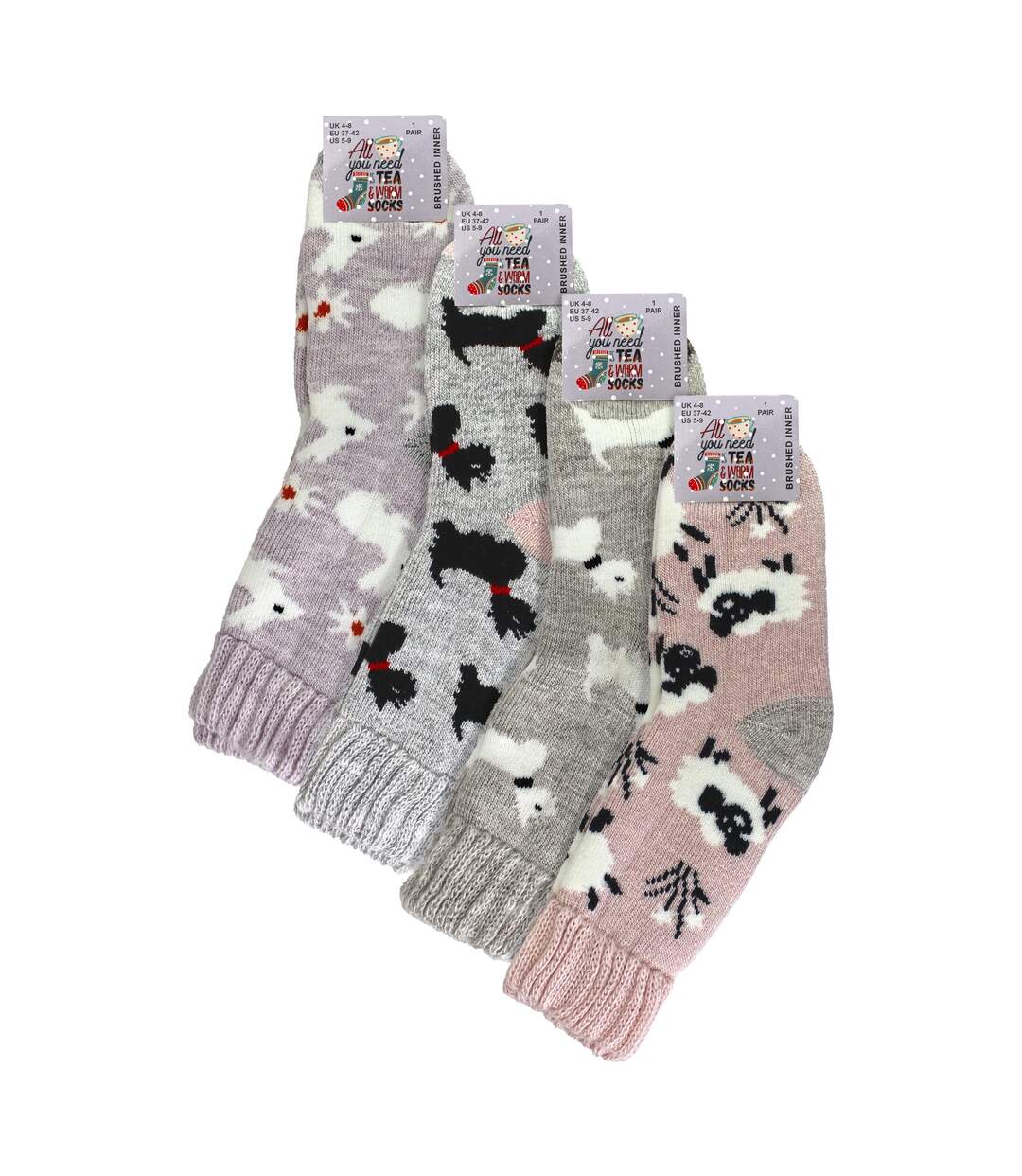 Sock Snob - 4 paires de chaussettes épaisses et chaudes pour femme pour l'hiver-2