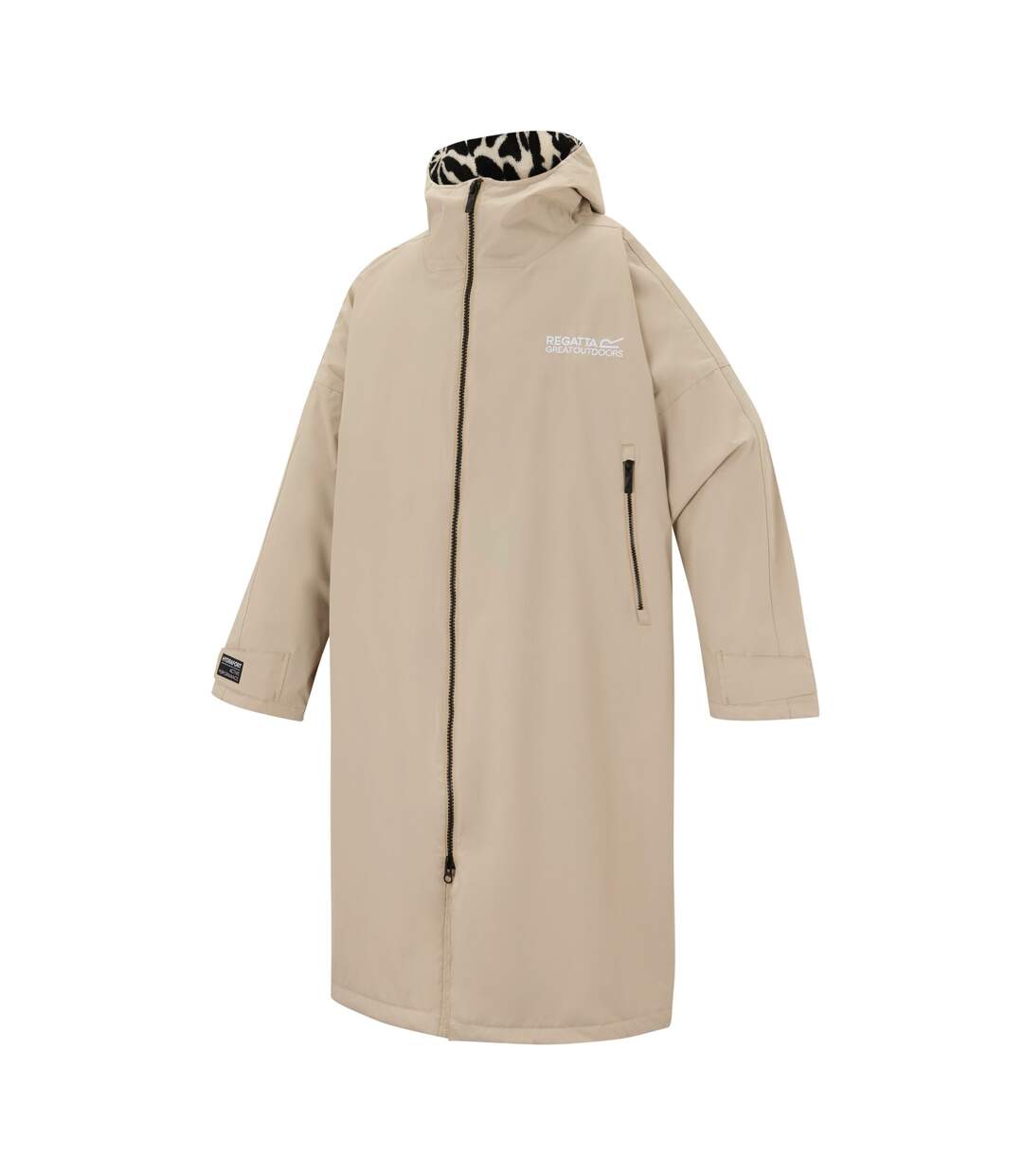 Unisex Adult Abstract Floral Waterproof Changing Robe White Pepper Regatta-4