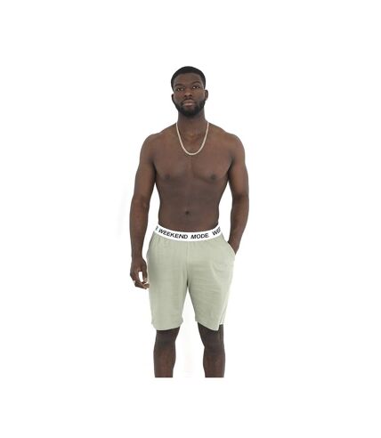 Brave Soul Mens Weekend Mode Jersey Lounge Shorts (Green) - UTUT1017