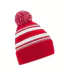 Bonnet Motif/style Rayé Fan Adulte Rouge Classique Blanc Beechfield-1