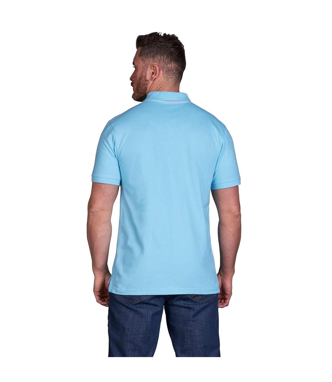 Mens Classic Organic Polo Shirt Sky Blue Raging Bull-2