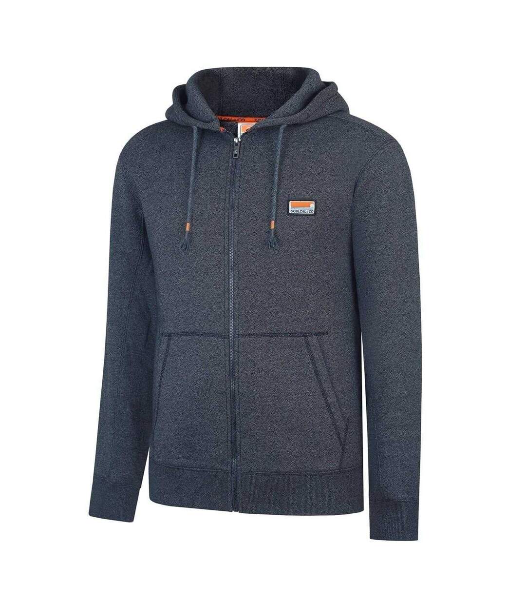 Mens Signature Cotton Full Zip Hoodie Dark Charcoal Marl SoulCal-3