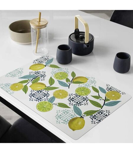 Set de Table Déco Imprimé Menton 28x44cm Blanc