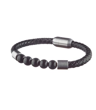 Bracelet cuir tréssé noir homme geographical norway sg-315004 - taille unique