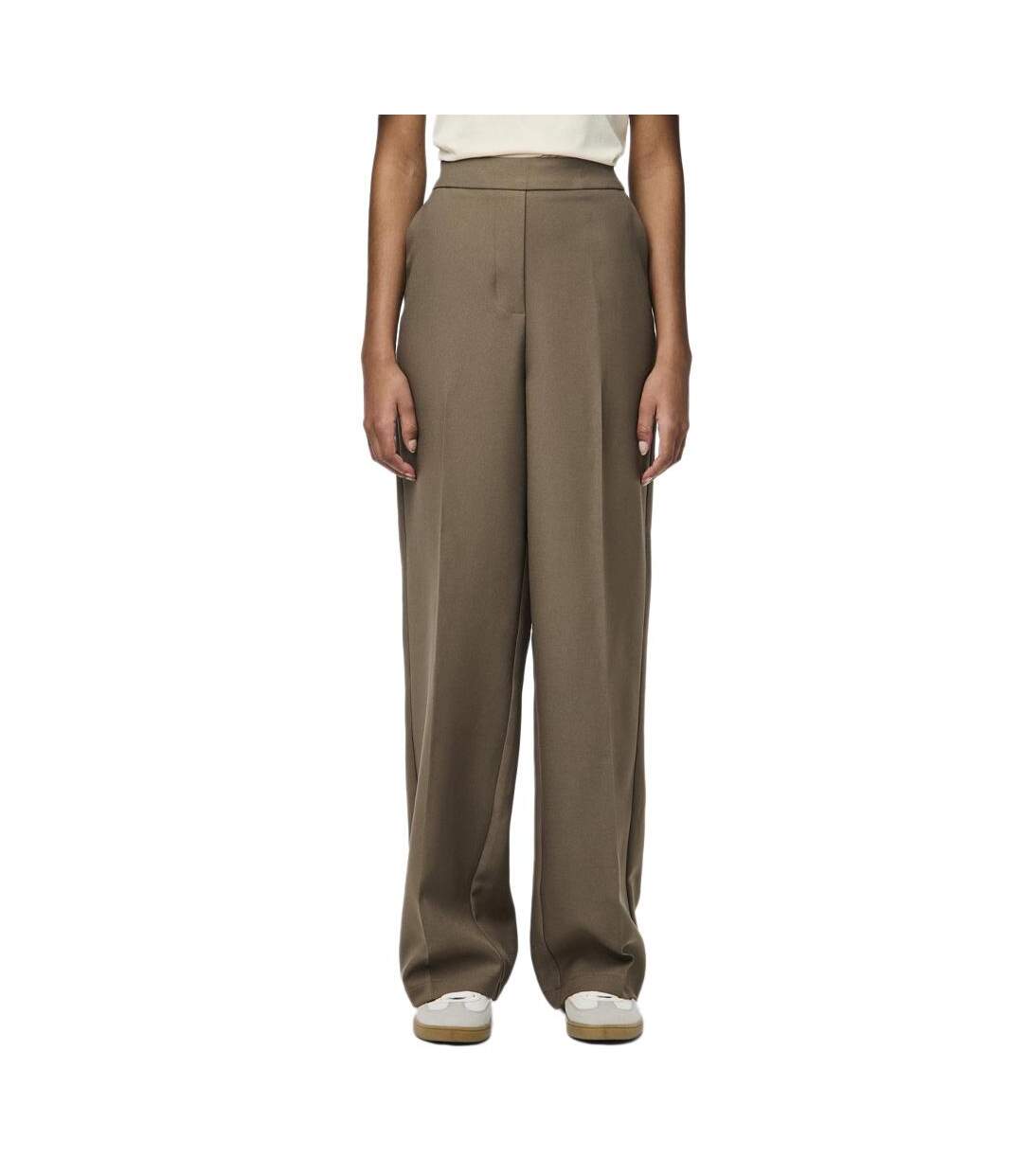 Pantalon fluide marron femme pieces neva-1