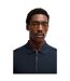 Mens Zip Neck Regular Short-sleeved Polo Shirt Dark Blue Boss-3
