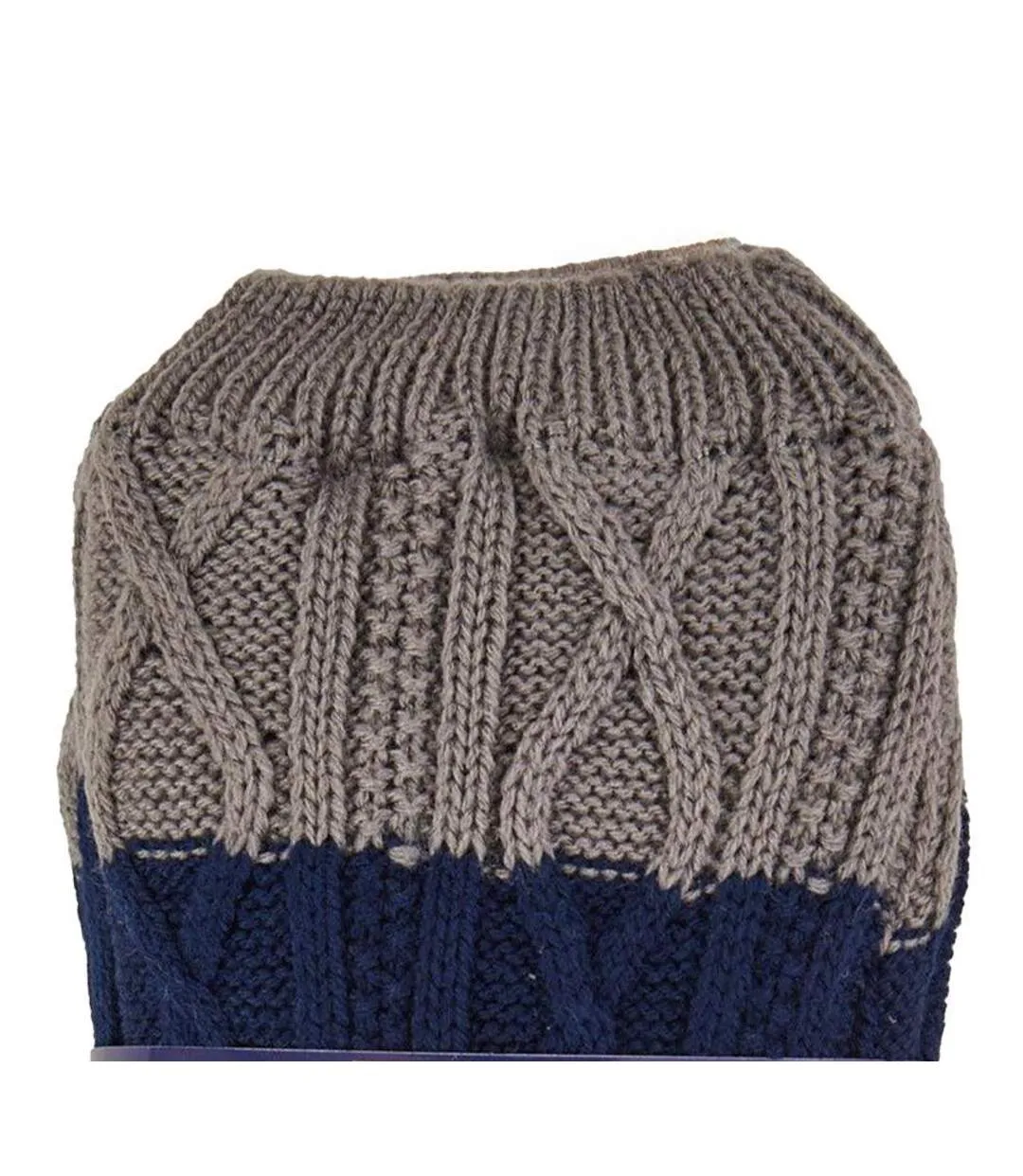 Mens Sherpa Lined Socks Navy Grey Soxy-4