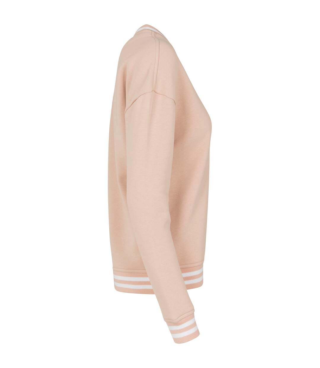 Pull College Femme Rose Clair Blanc Build Your Brand-3
