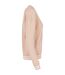 Pull College Femme Rose Clair Blanc Build Your Brand-3