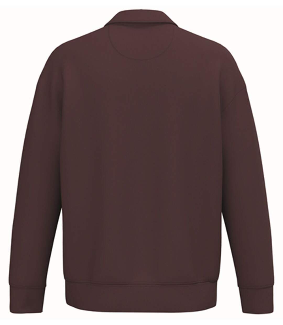 Sweat col polo quart zip - Unisexe - PAT432 - rouge dark cherry-2