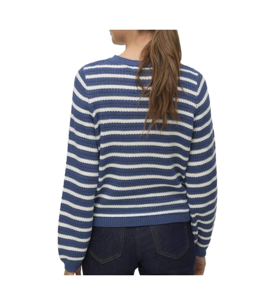 Pull bleu/blanc femme vero moda gorgeous-2