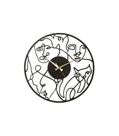 Horloge Murale en Métal Visages 49cm Noir