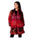 Manteau doublé polaire KWANGO ethnique rouge Coton Du Monde