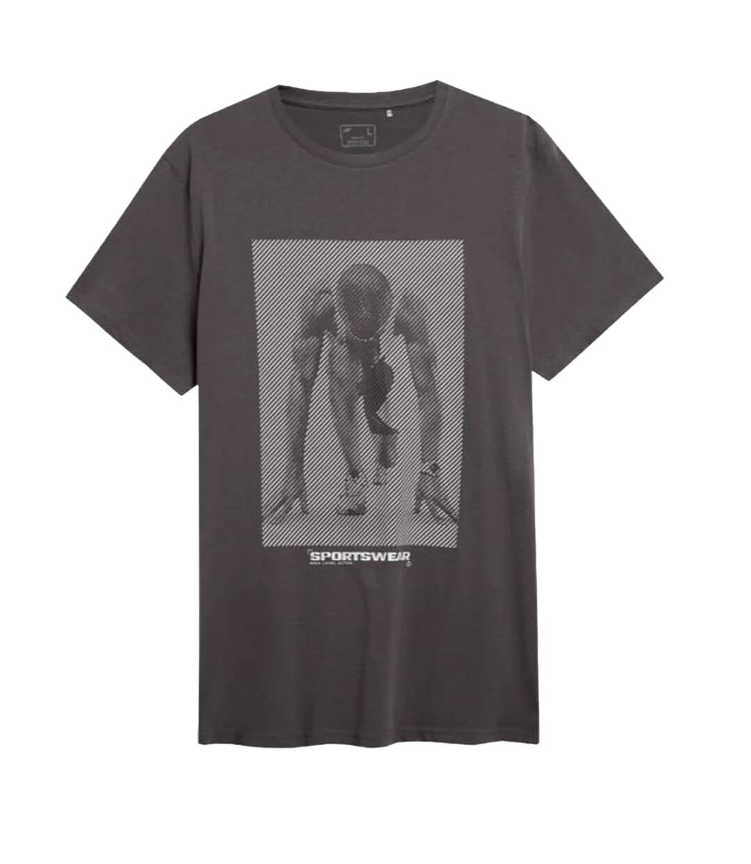 T-shirt H4z22 Homme Gris Argenté 4F-1