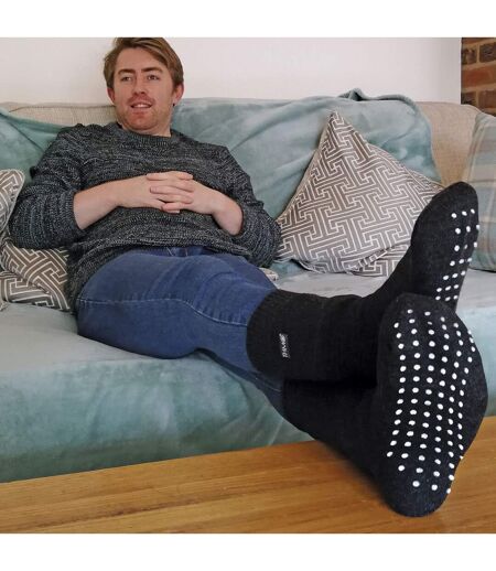 Mens Thermal Indoor Slipper Socks with Grips
