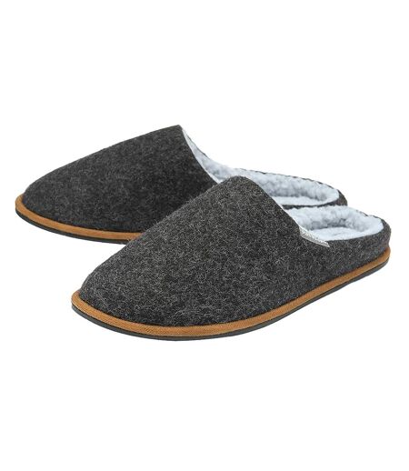 Pantoufles mules doublées en peluche pour hommes avec mousse à mémoire de forme
